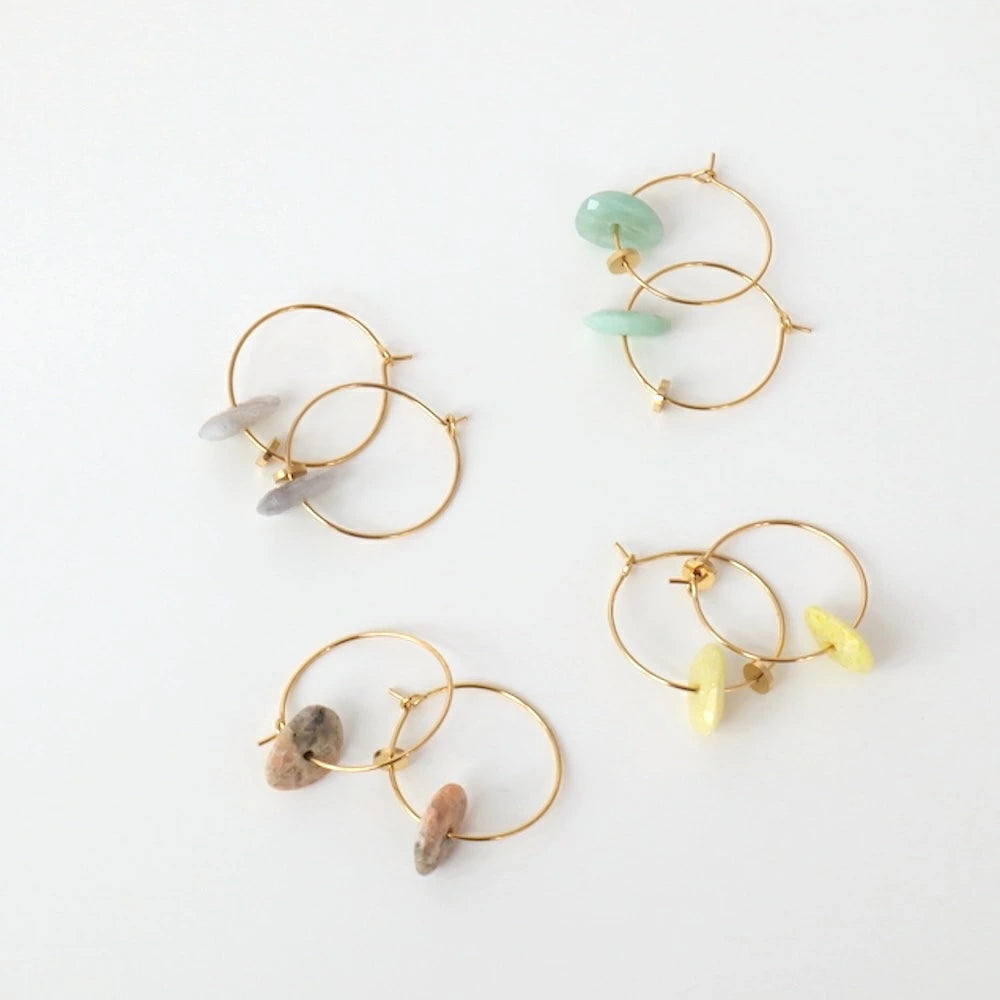 P028 stainless color stone hoop pierce