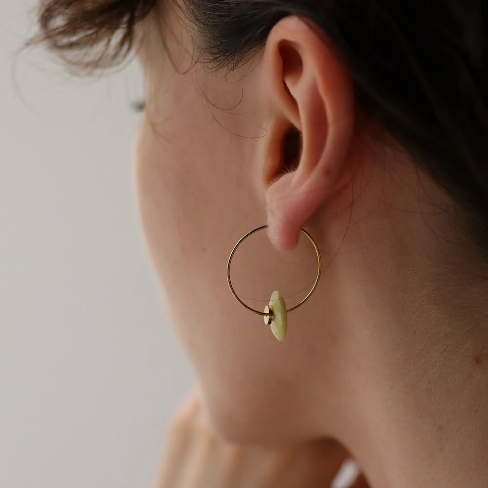 P028 stainless color stone hoop pierce