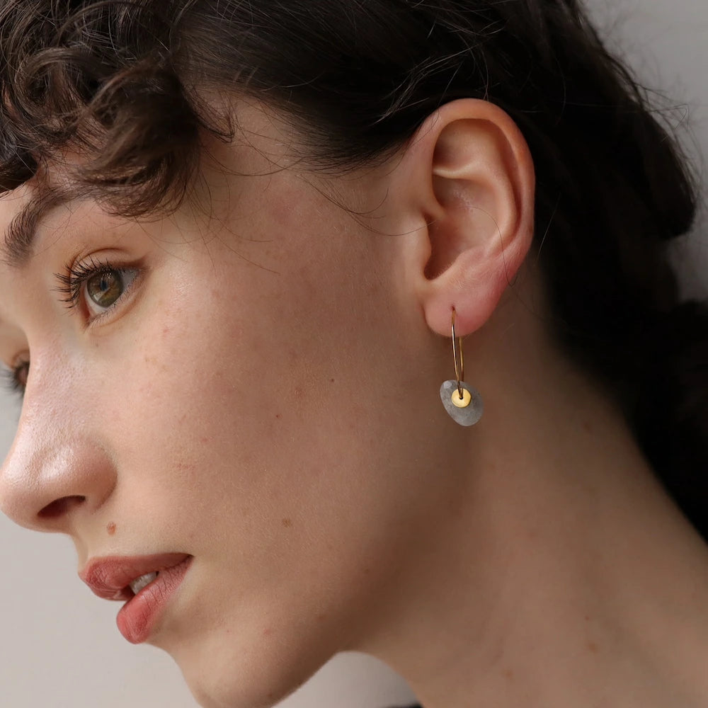 P028 stainless color stone hoop pierce