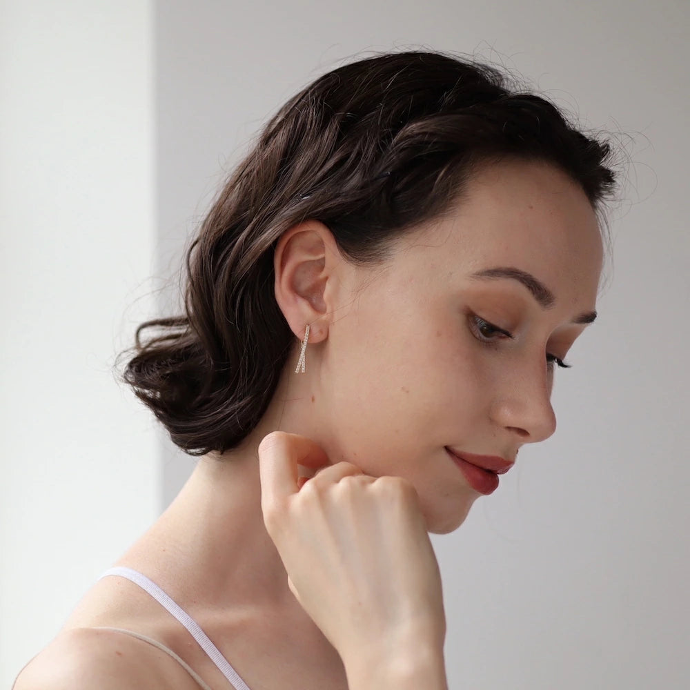 P095 zirconia line earring