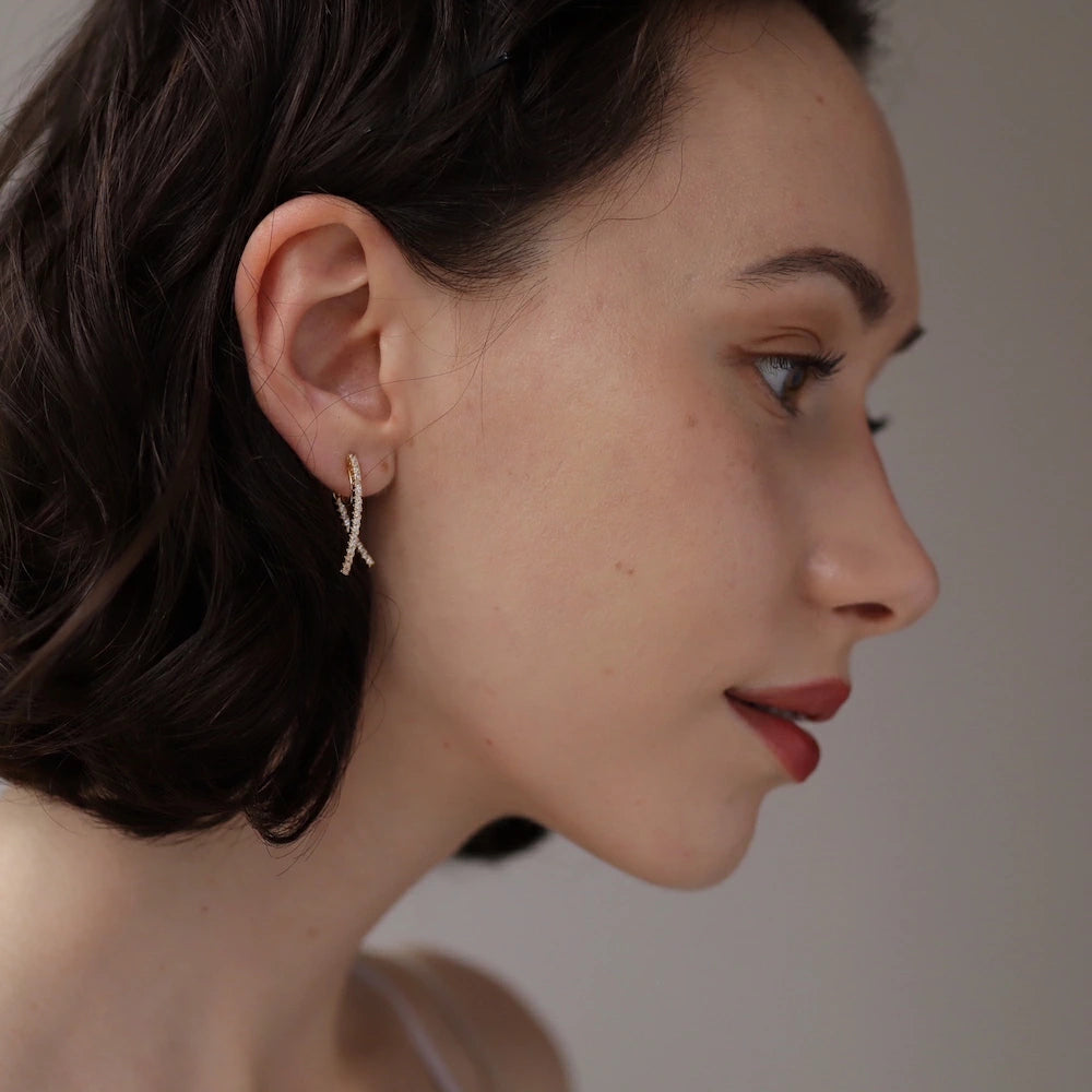 P095 zirconia line earring