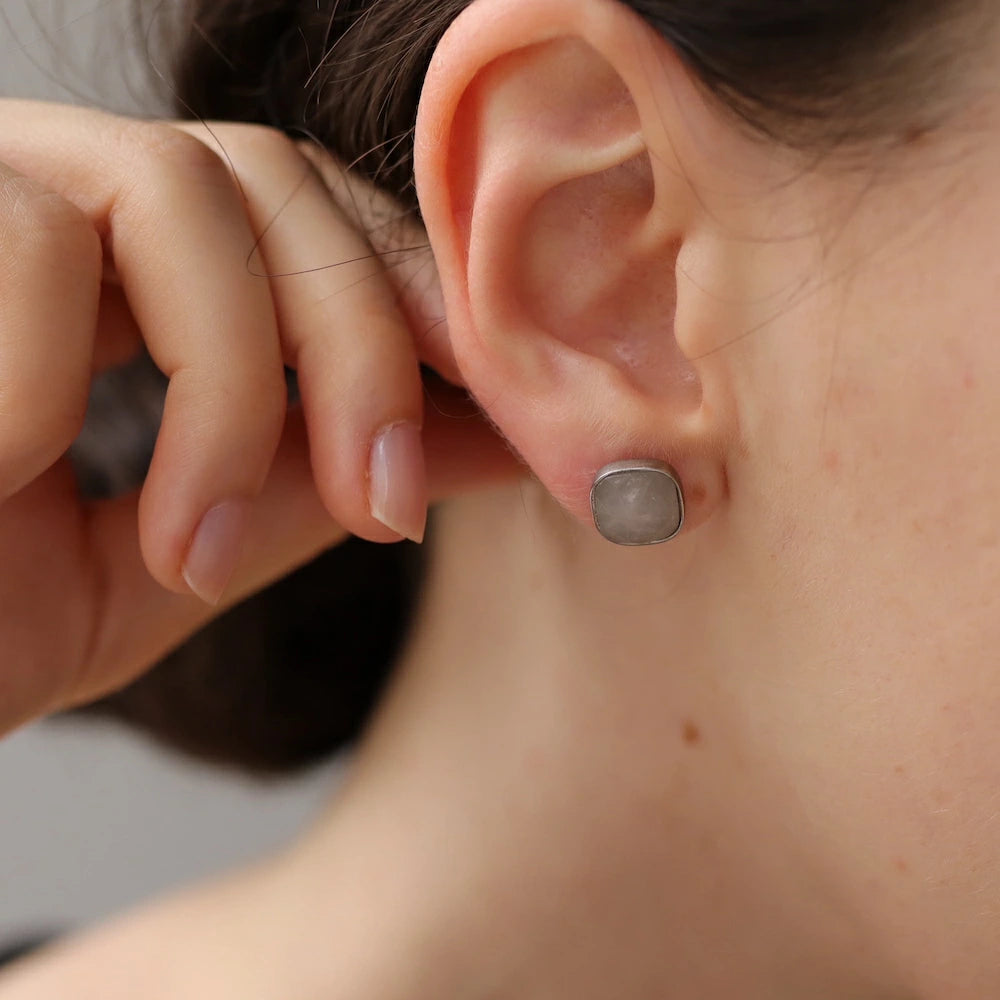 P420 stainless color stone square pierce