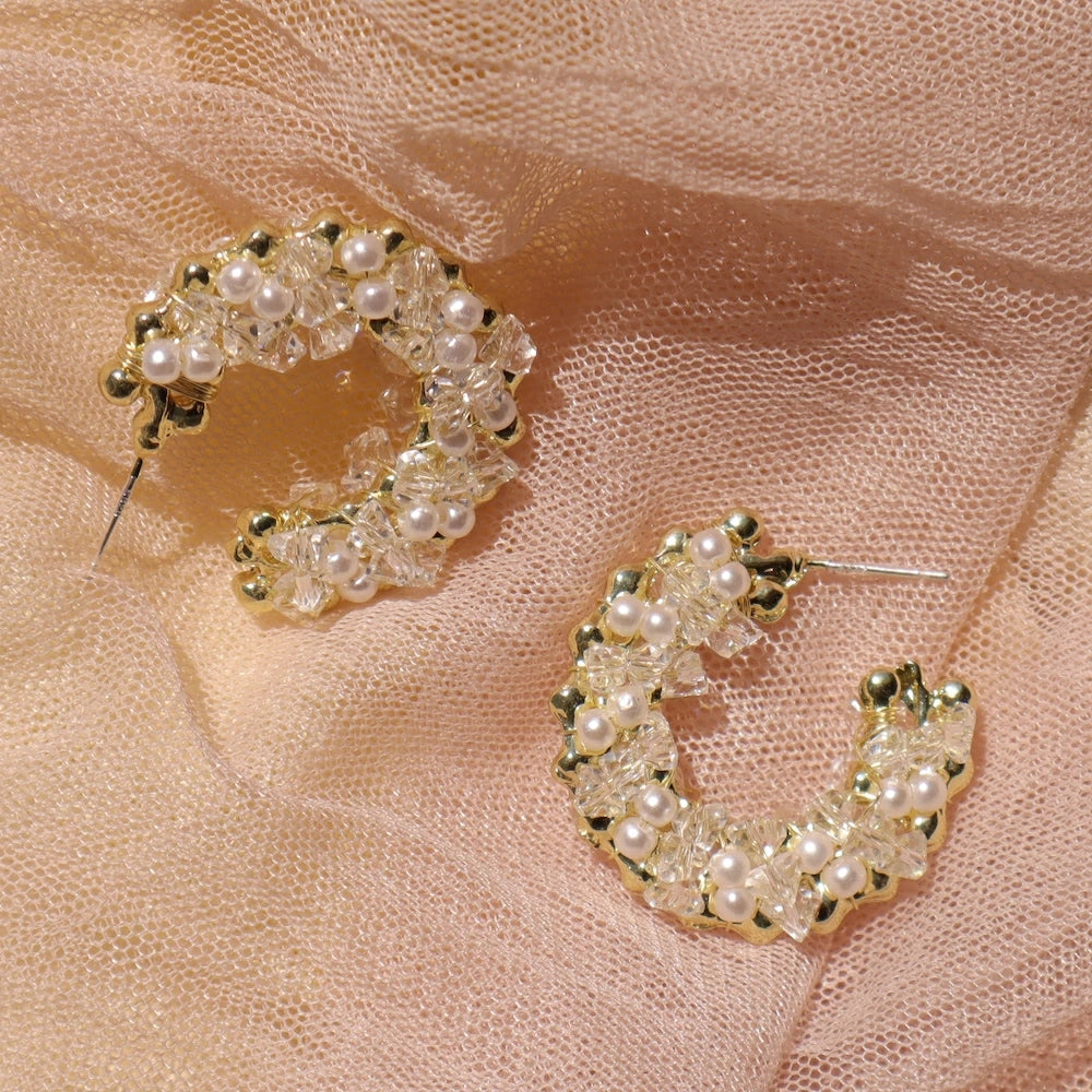 P442 pearl beads hoop pierce