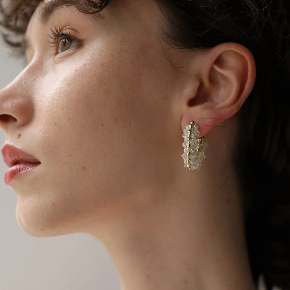 P442 pearl beads hoop pierce