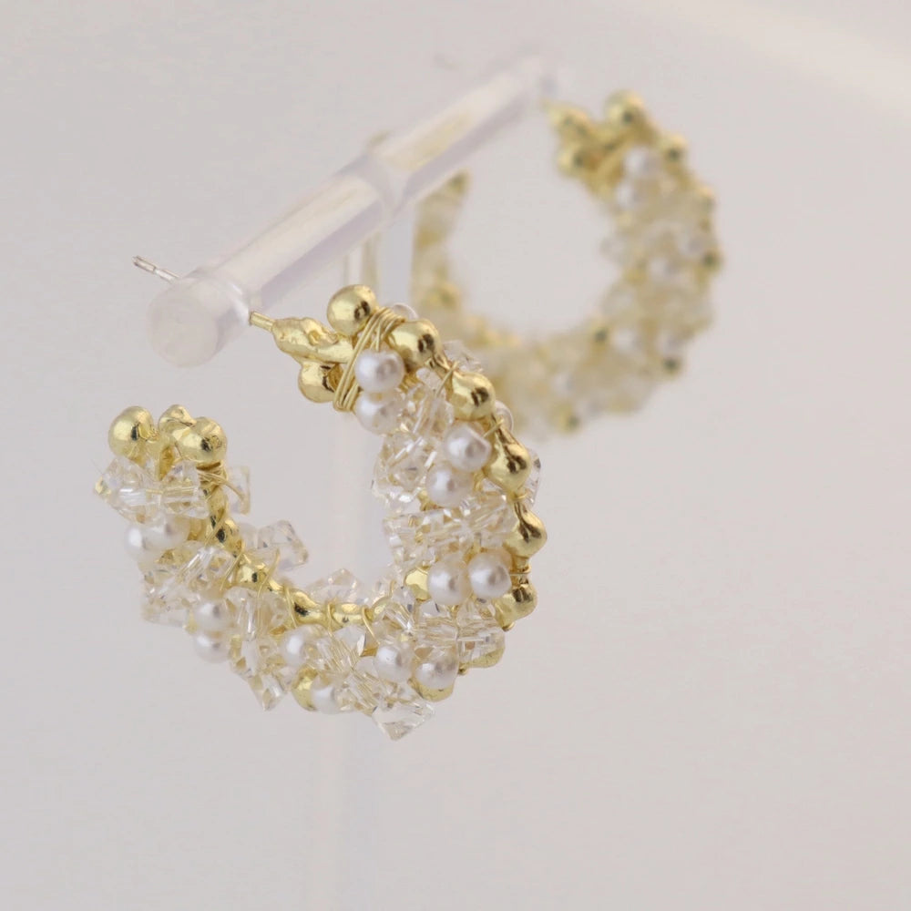 P442 pearl beads hoop pierce