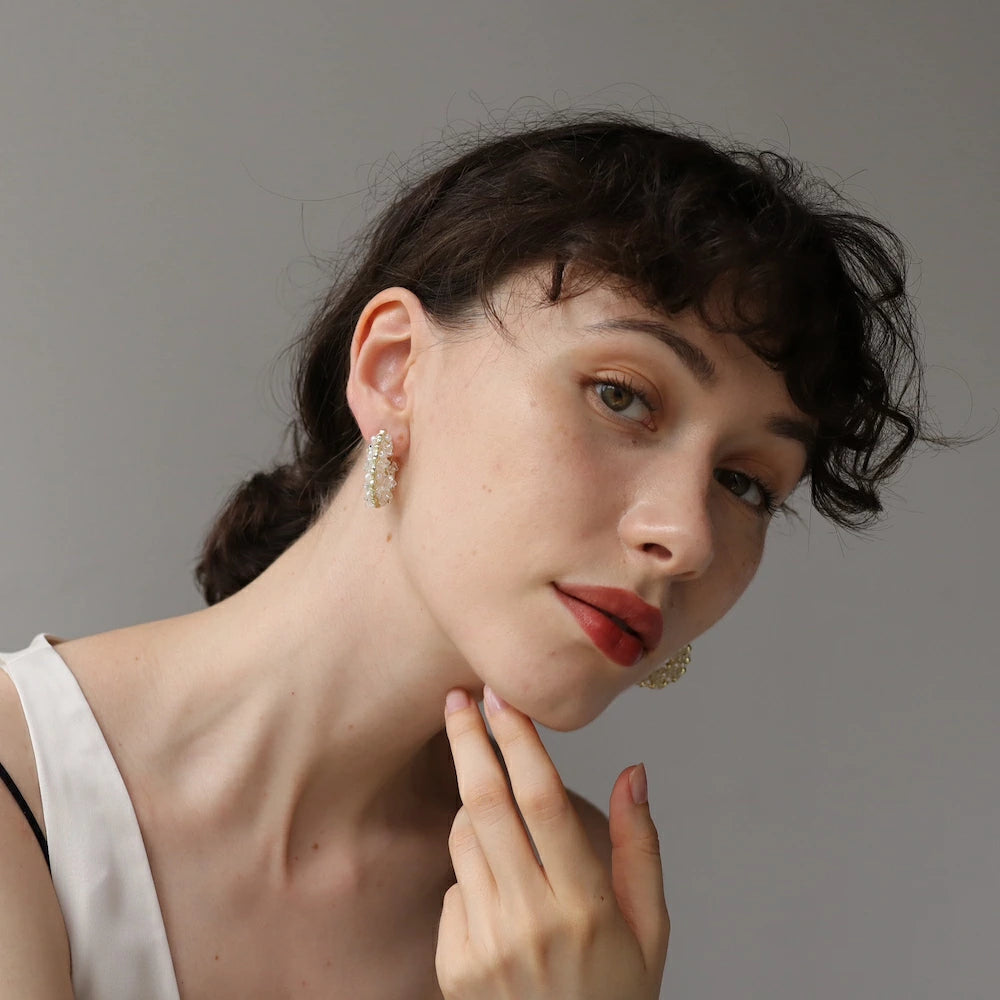 P442 pearl beads hoop pierce
