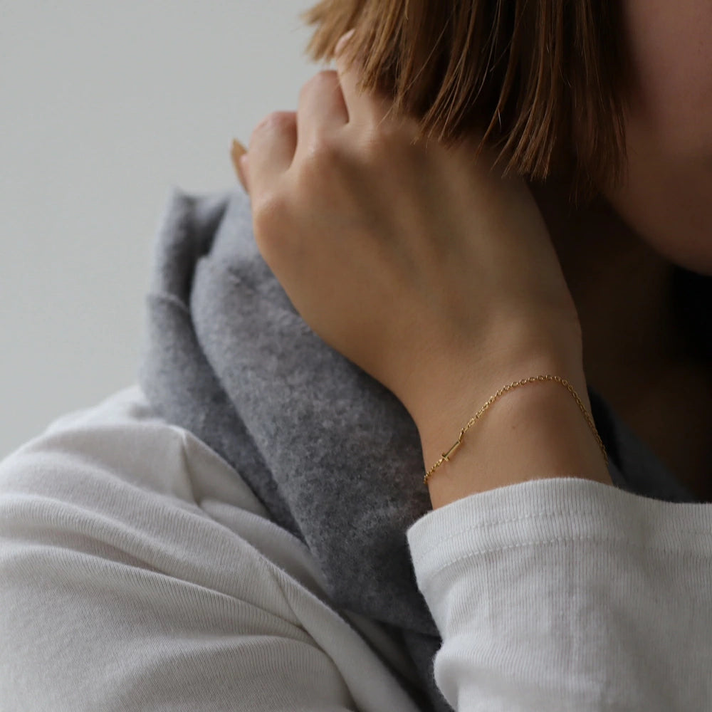 N400 stainless initial bracelet