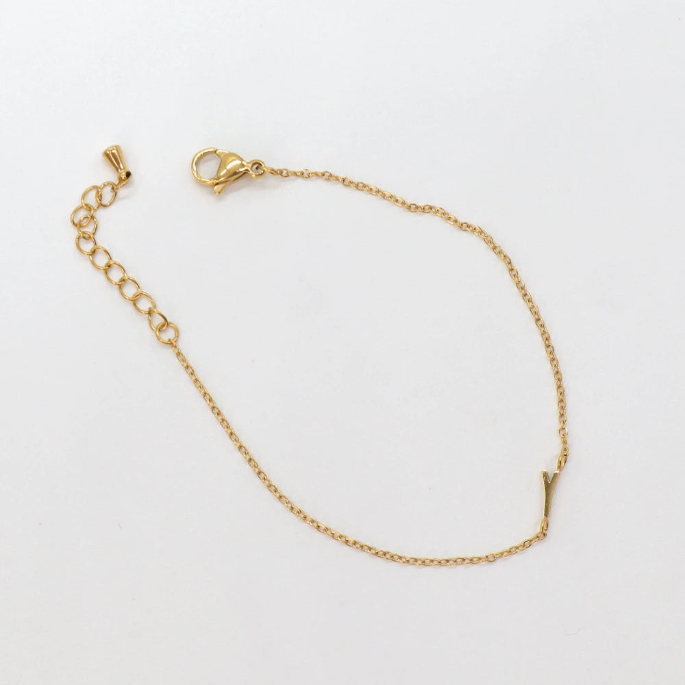 N400 stainless initial bracelet