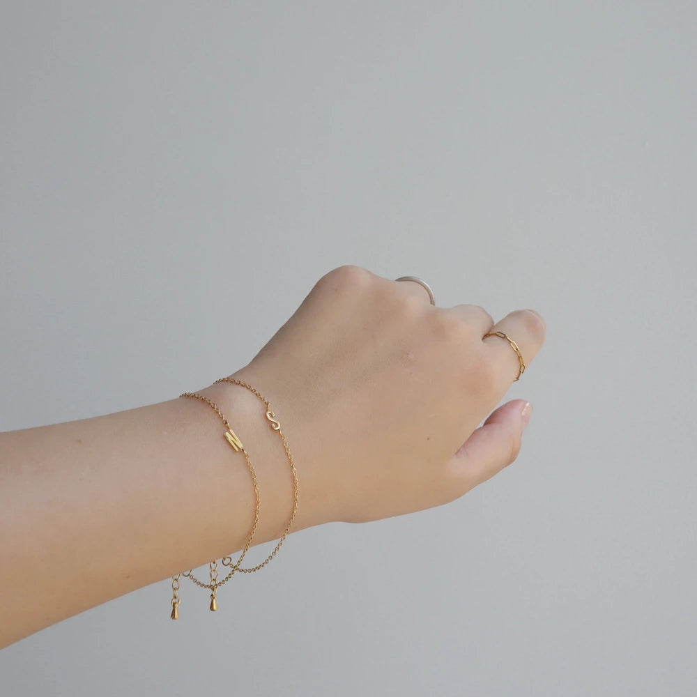 N400 stainless initial bracelet