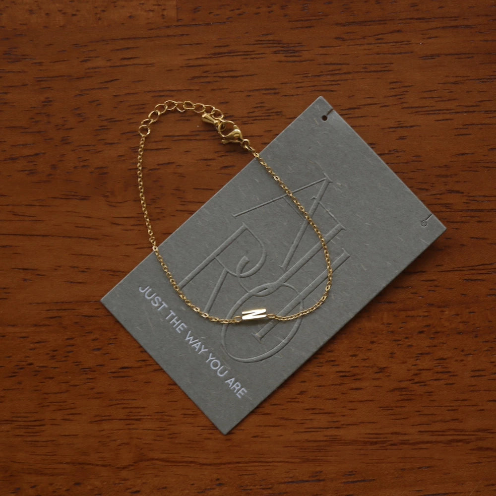 N400 stainless initial bracelet