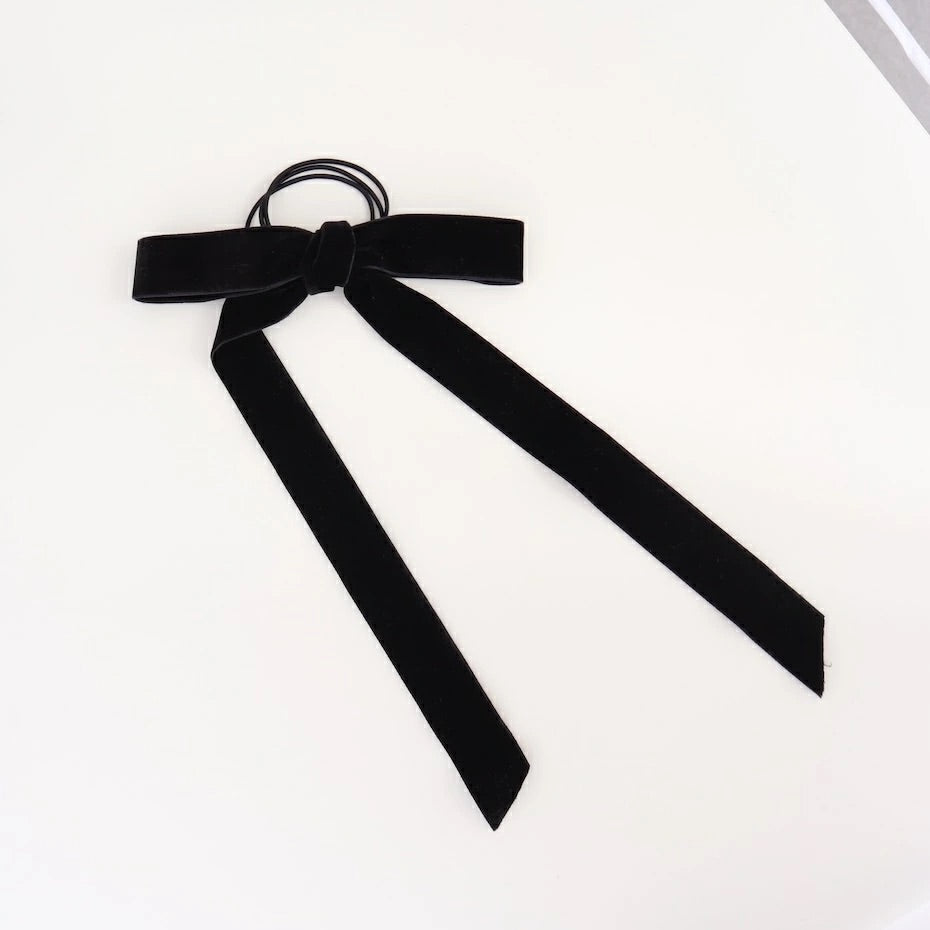 H014 oversized velor ribbon hair tie