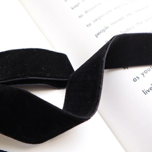 H014 oversized velor ribbon hair tie