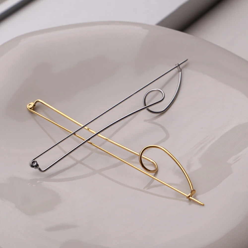 H020 stainless unique delicate brooch