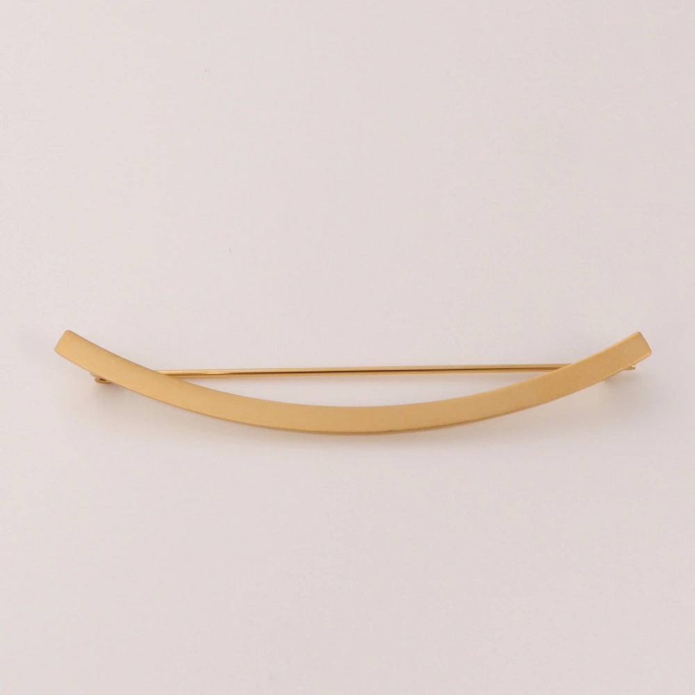 H019 stainless matte curve brooch
