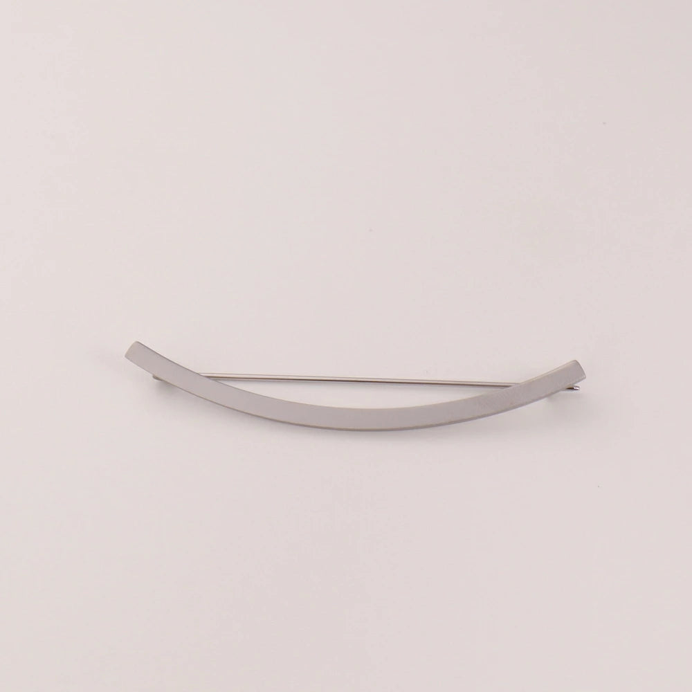 H019 stainless matte curve brooch
