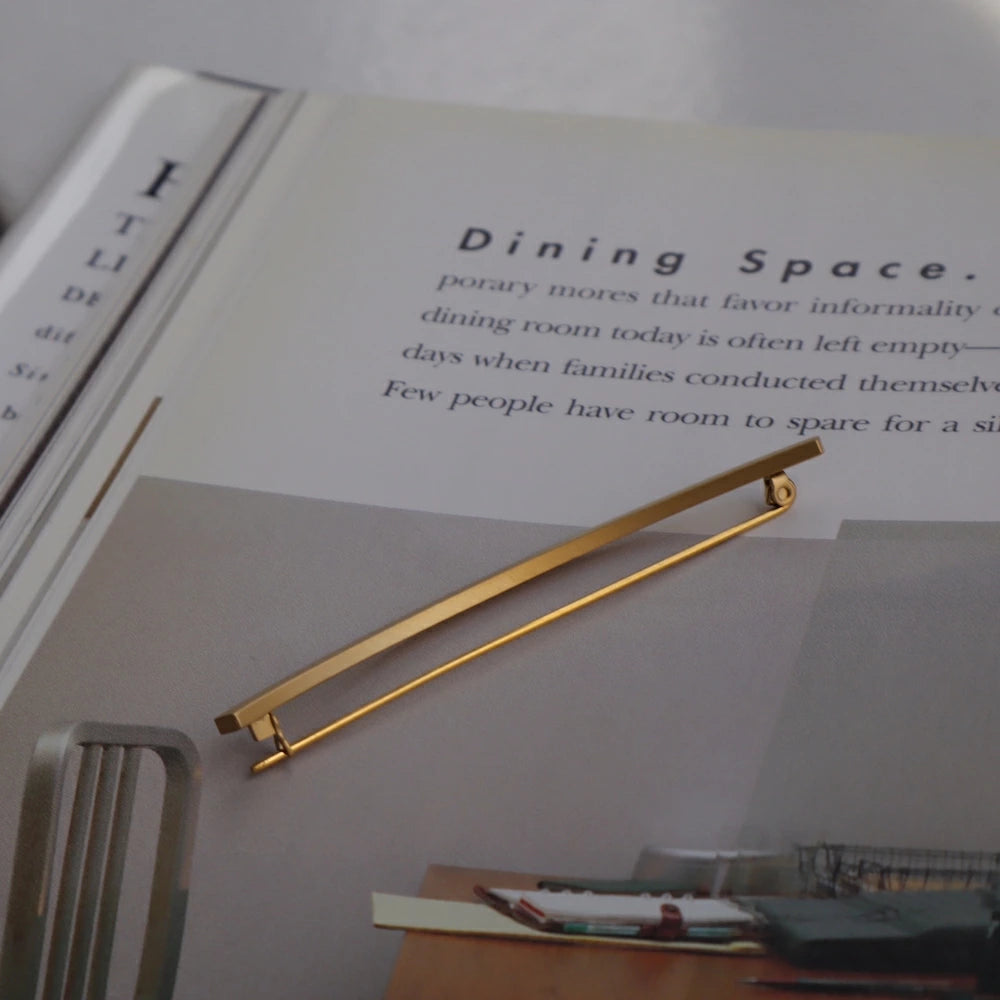 H019 stainless matte curve brooch