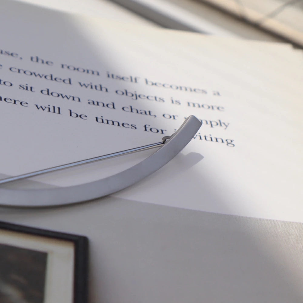H019 stainless matte curve brooch