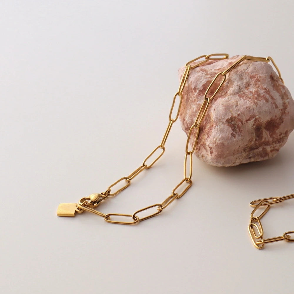 N160 stainless adjust free square charm necklace