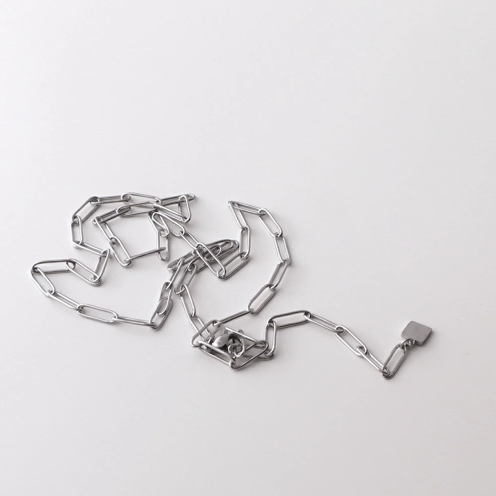 N160 stainless adjust free square charm necklace
