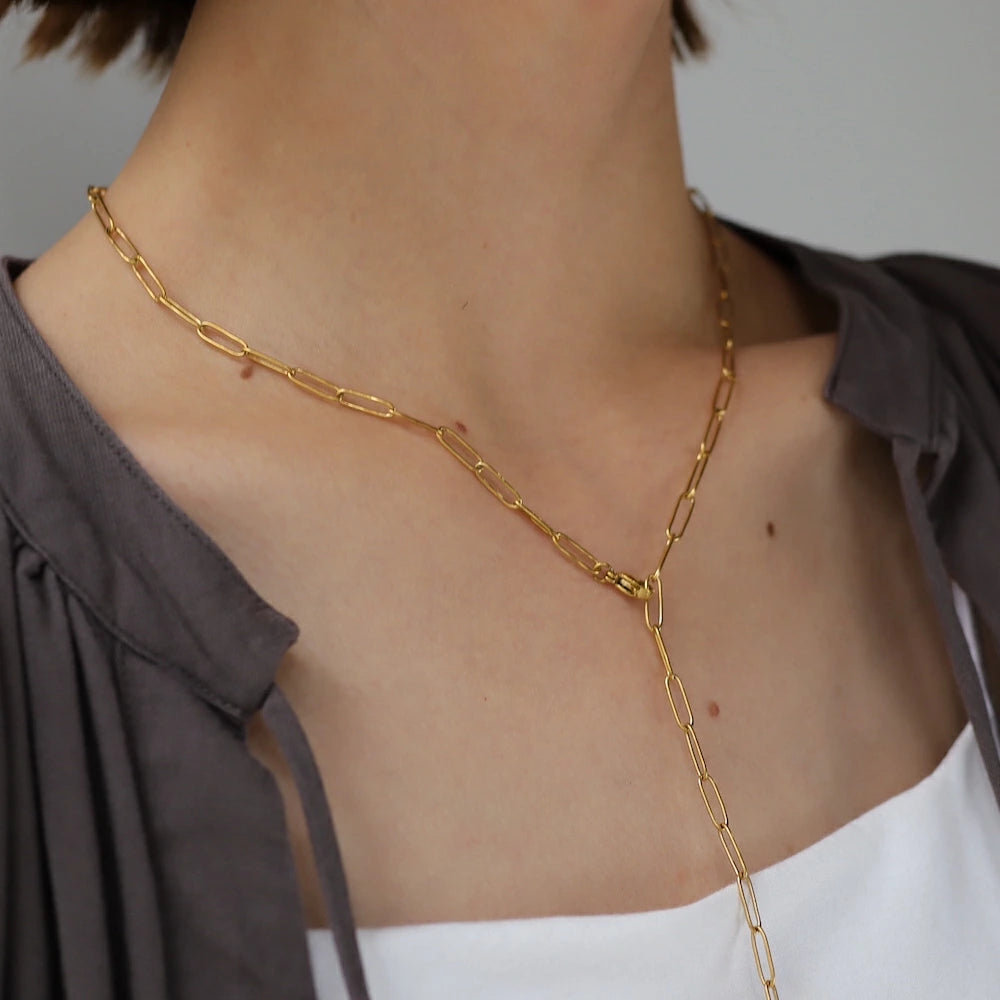 N160 stainless adjust free square charm necklace