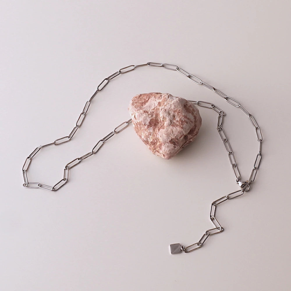 N160 stainless adjust free square charm necklace