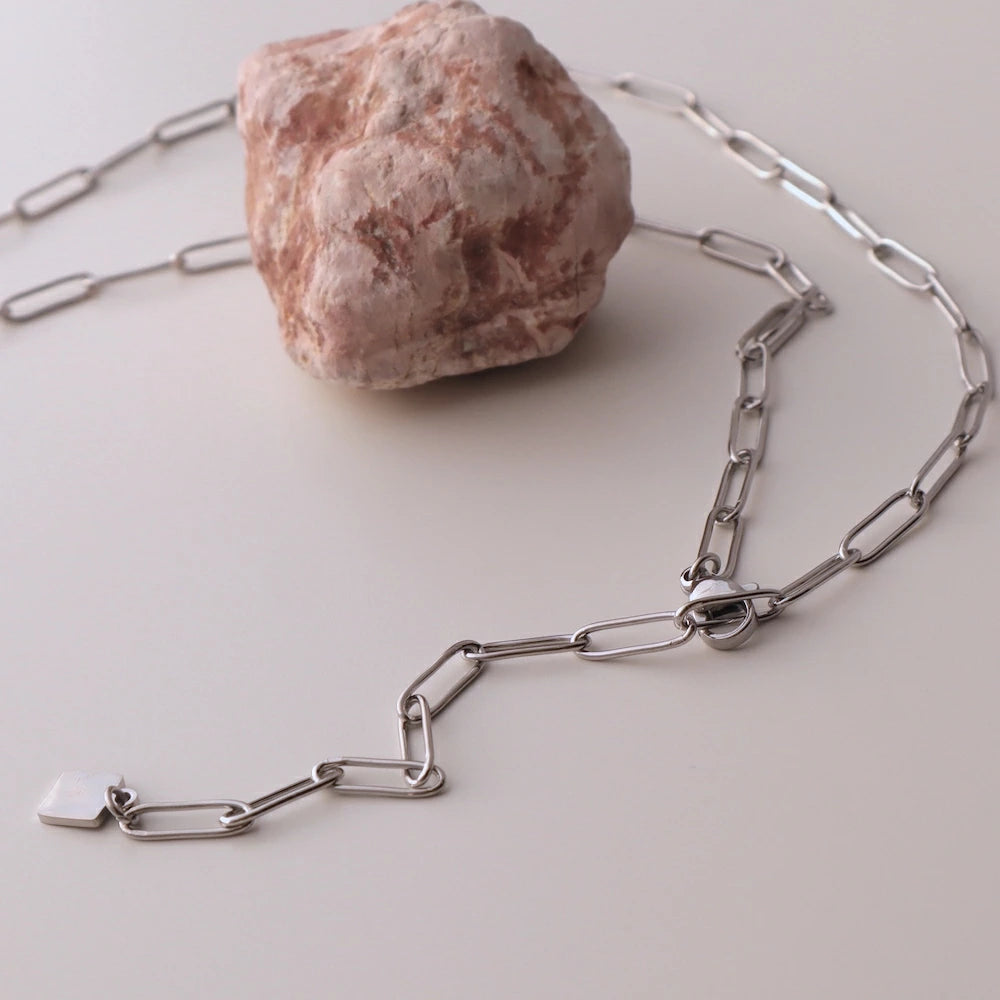 N160 stainless adjust free square charm necklace