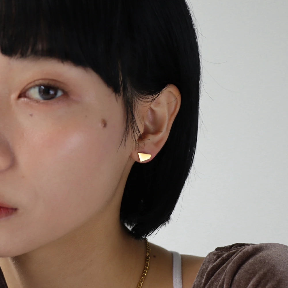 P070 silver925 asymmetry square minimum pierce
