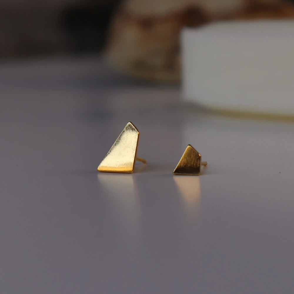 P070 silver925 asymmetry square minimum pierce