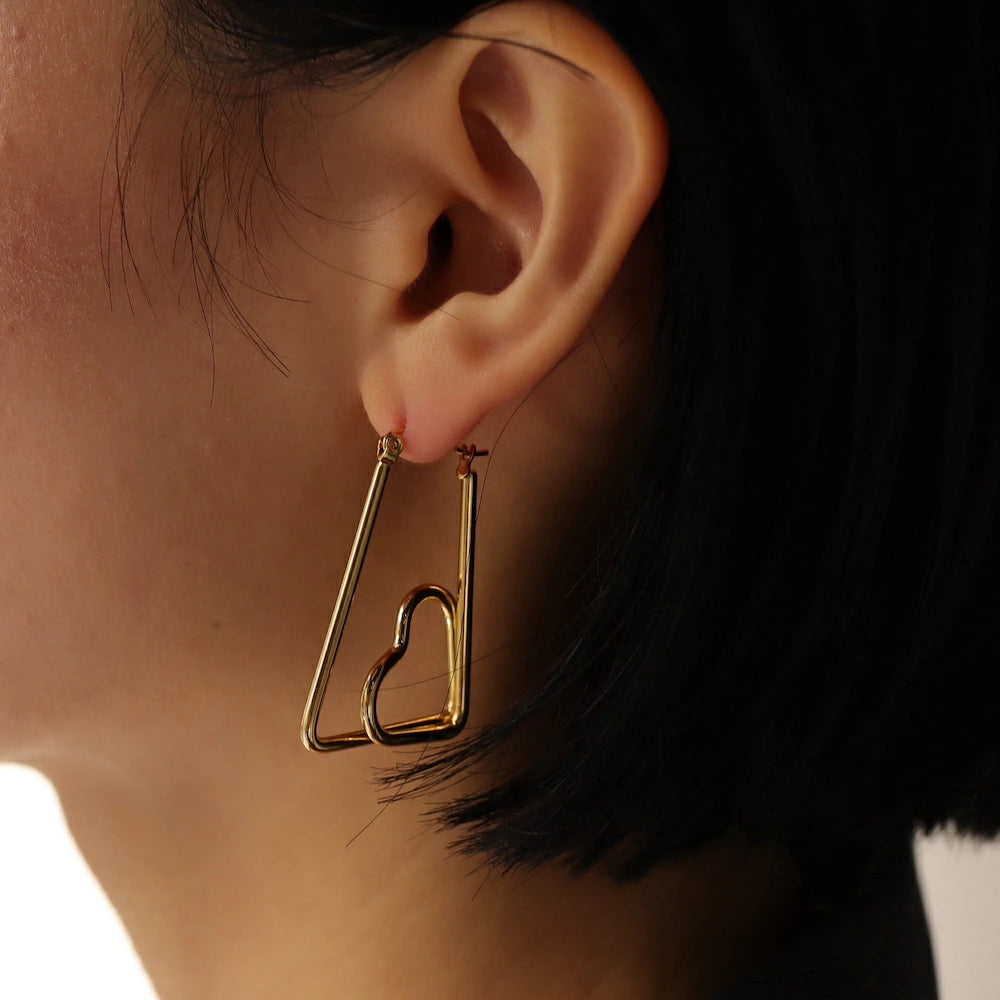 P304 stainless Trapezoid heart pierces