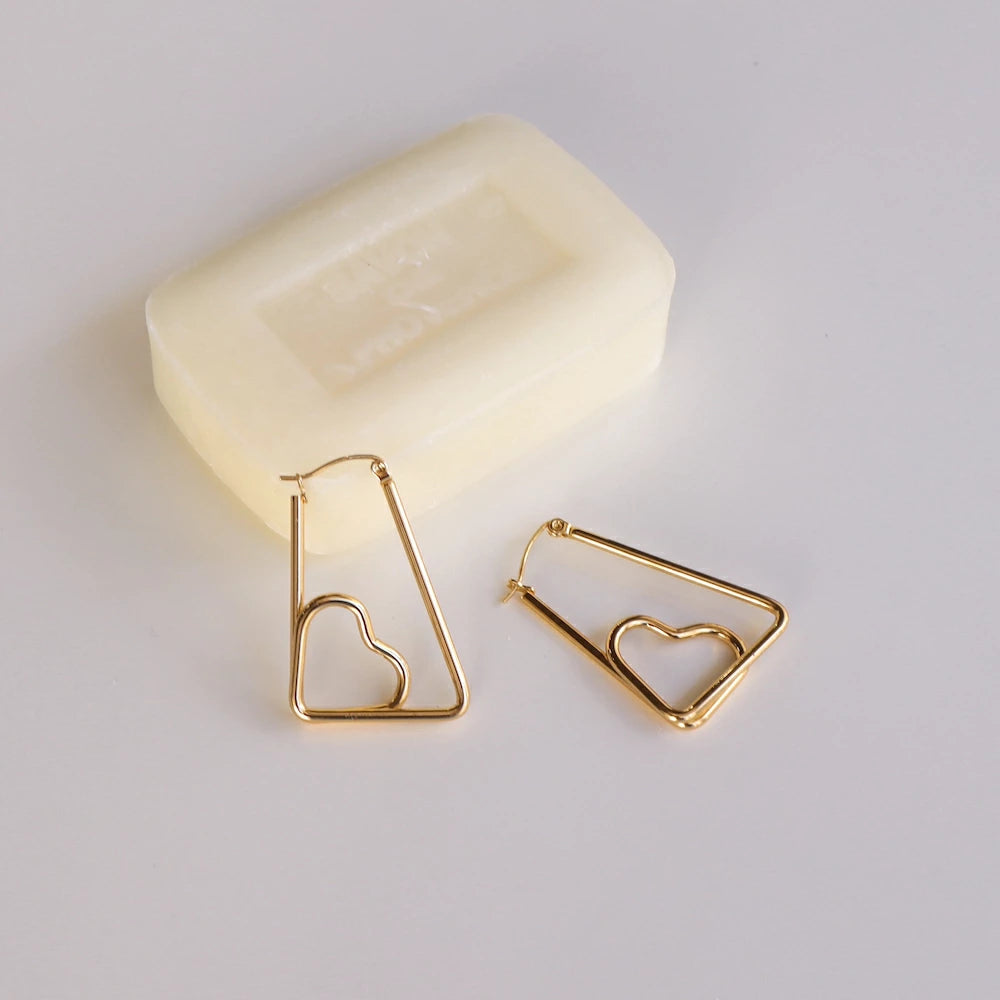 P304 stainless Trapezoid heart pierces