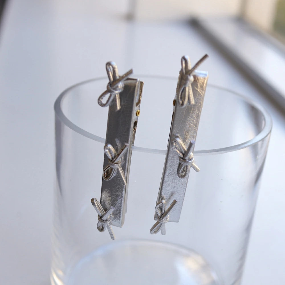 H026 ribbon hair clip 2 pieces