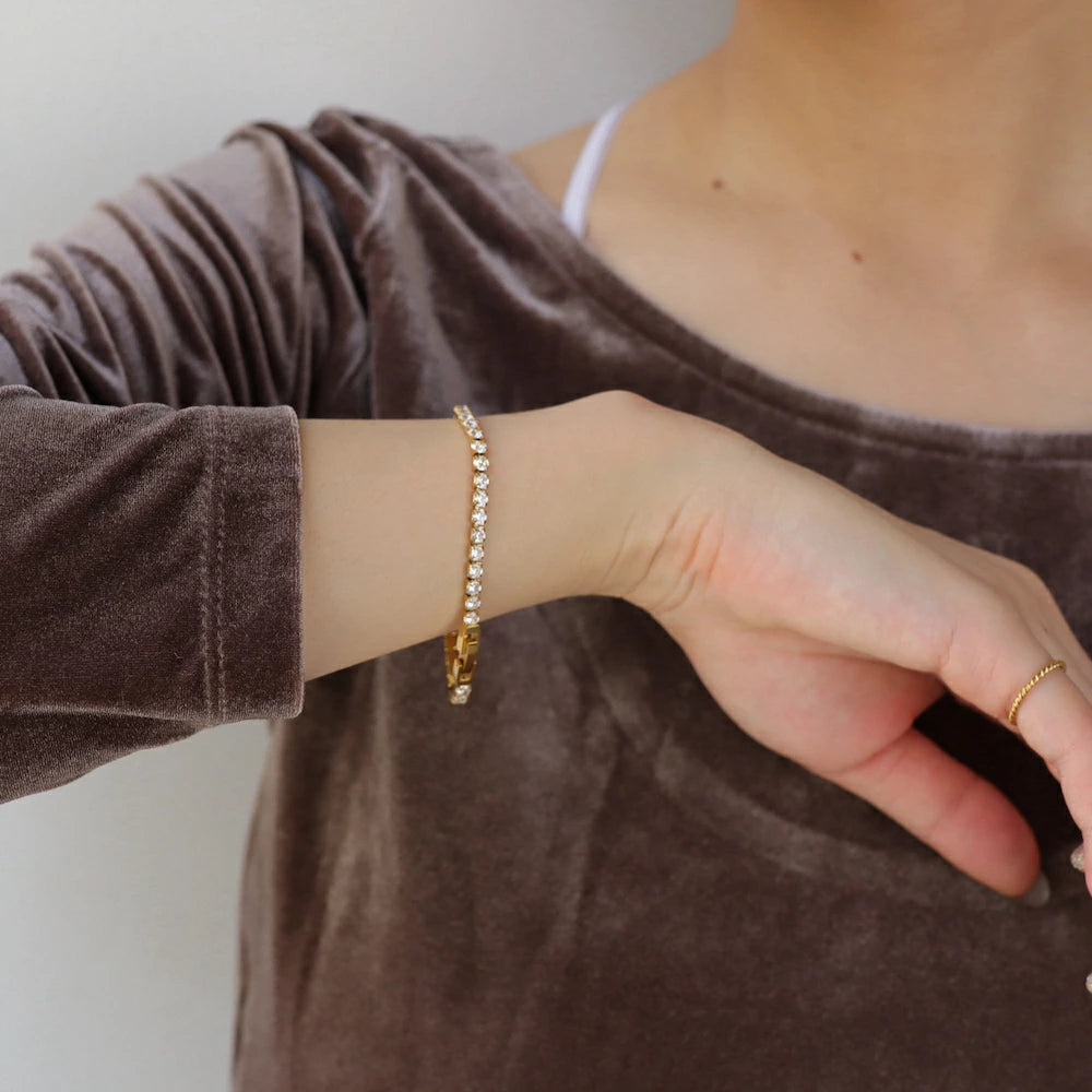 N247 stainless zirconia tennis bracelet