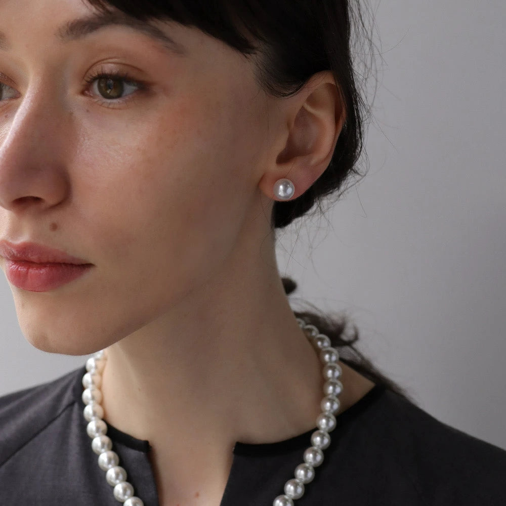 N067 big pearl bees necklace