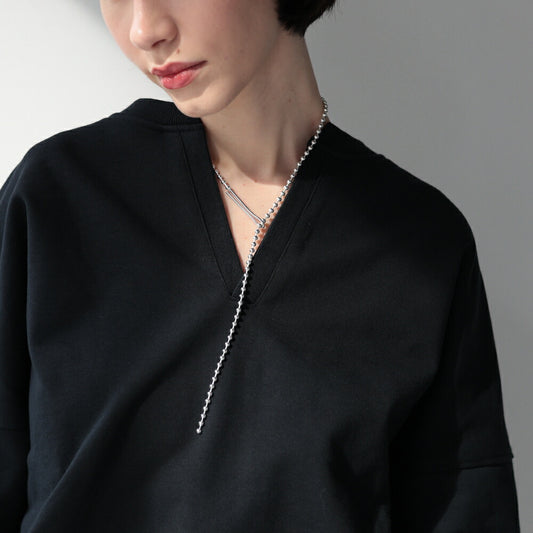 N031ネックレスsilver925シルバーボールチェーンシンプル調節可能フリーサイズアレンジ自在レディース女性デイリー重ね付けギフトプレゼントトレンドアクセサリー