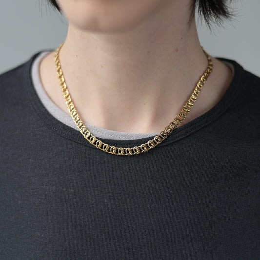 N042ネックレスチョーカーサージカルステンレス金属アレルギー対応ゴールドシルバーチェーン幅広レディース女性おしゃれ人気付けっぱなし錆びないk18コーティング調整可能ギフトプレゼント