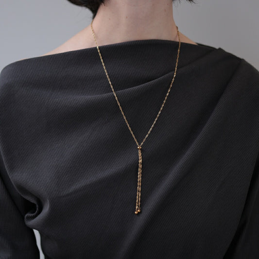 N106ネックレスサージカルステンレス金属アレルギー対応チェーンチョーカーラリエット調節可能ゴールドシルバーレディースつけっぱなし変色しにくい華奢シンプルおしゃれ高見えデイリーギフト人気ジュエリー