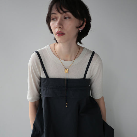 N107ネックレスステンレス金属アレルギー対応スネークチェーンラリエットゴールドシルバーレディース調節可能付けっぱなし変色しにくいシンプル華奢高見えギフトプレゼントk18コーティング