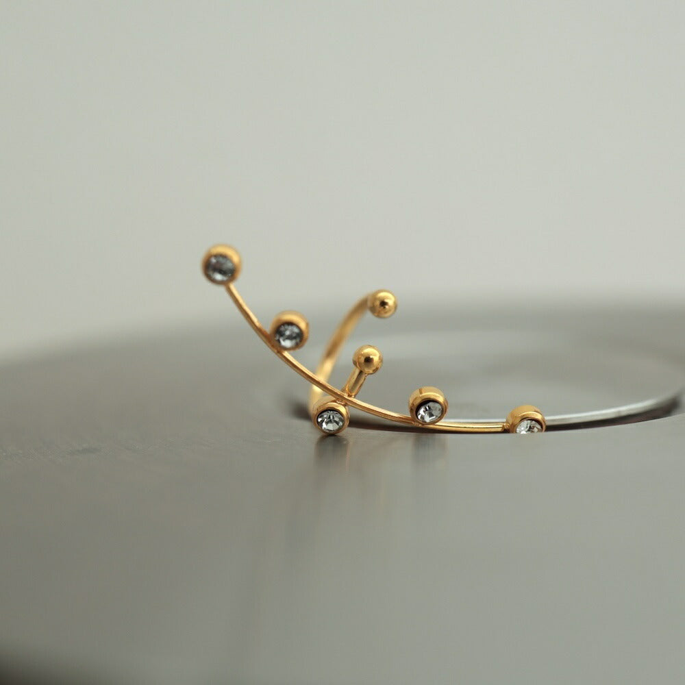 C059 Ear Cuff Stainless Steel Gold Pearl Minimal Adjustable Gift Ladies ajiro accessory
