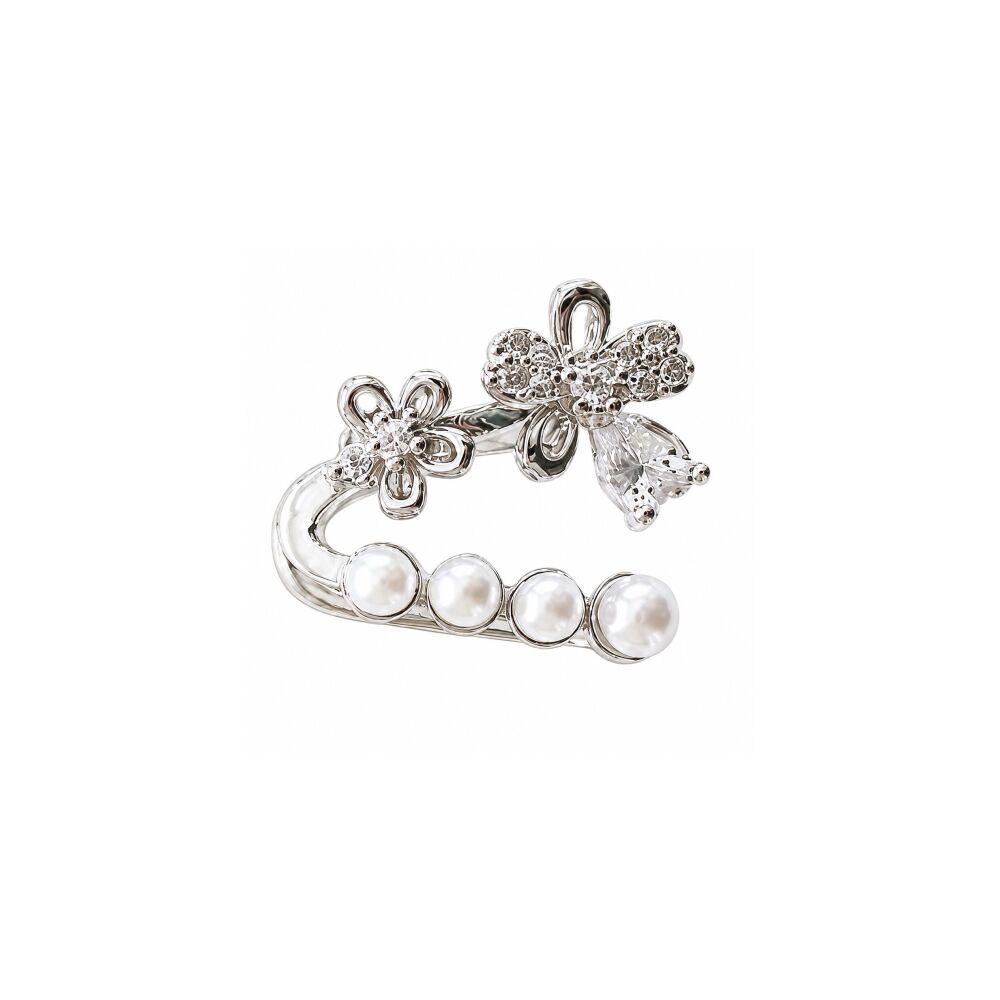 C020 Ear Cuff Pearl Hypoallergenic K18 Gold Silver Lightweight