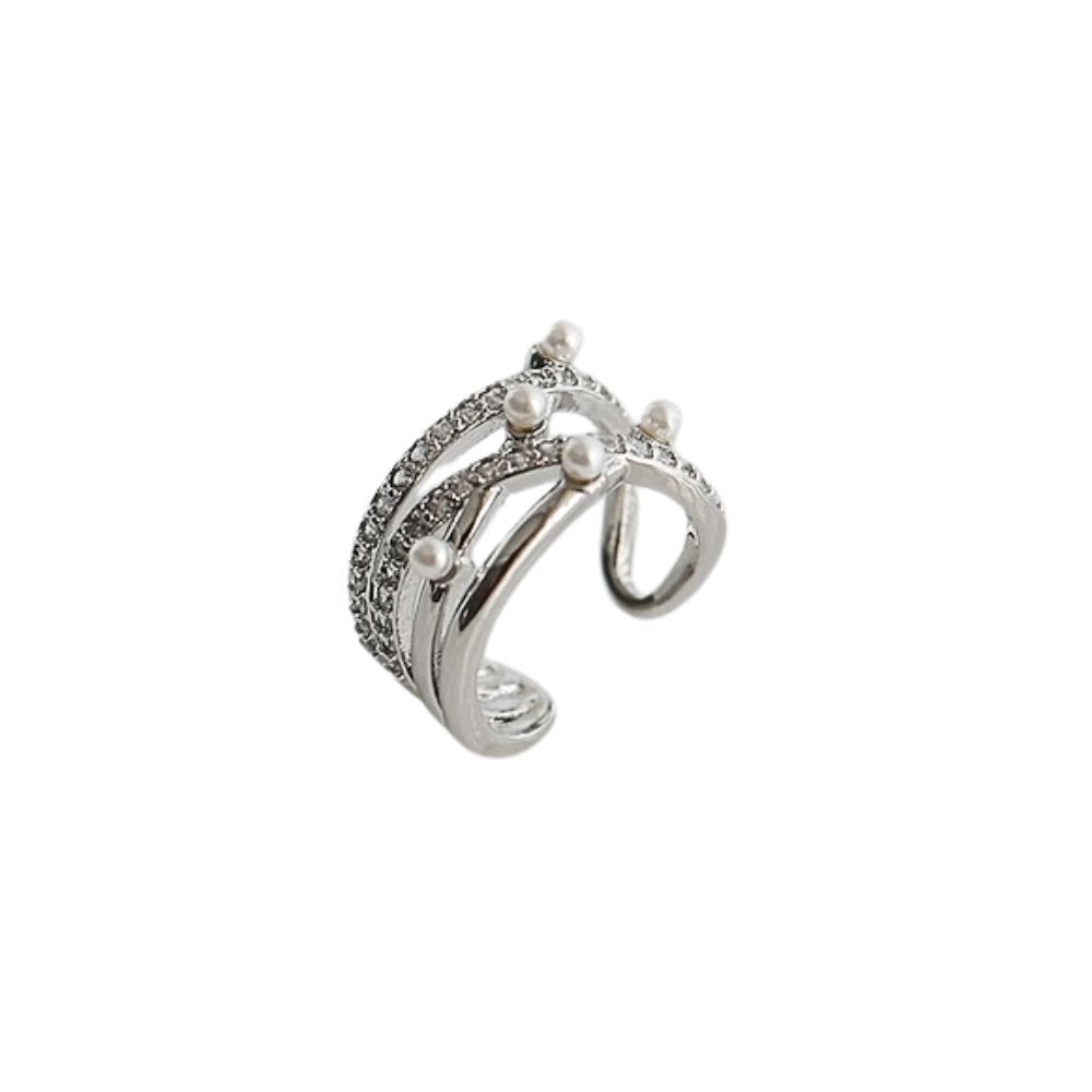 C022 Ear Cuff Pearl Ladies Hypoallergenic K18 Gold Silver Earrings Lightweight