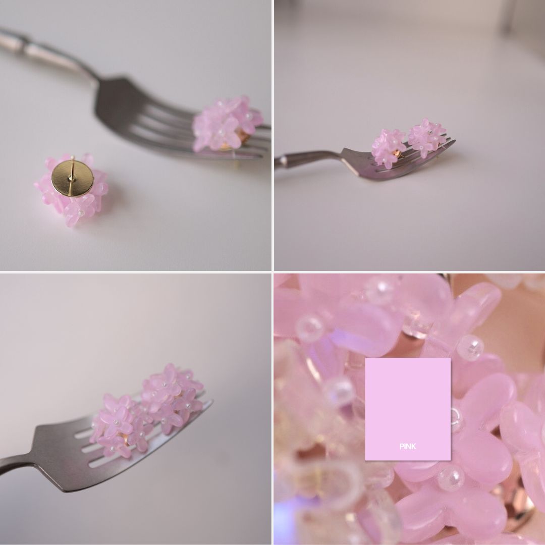 P271 handmade clear flower bead statement pierce