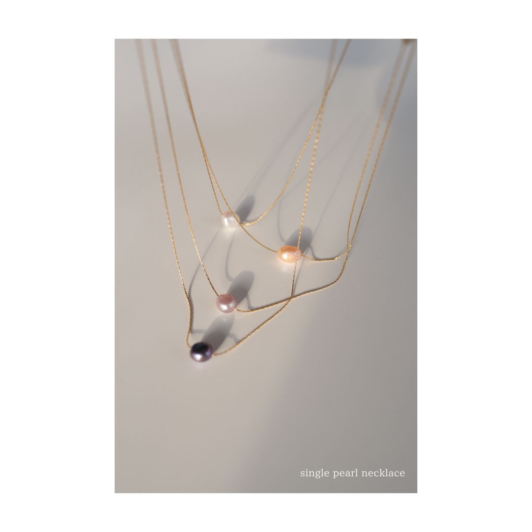 N142 stainless pearl necklace