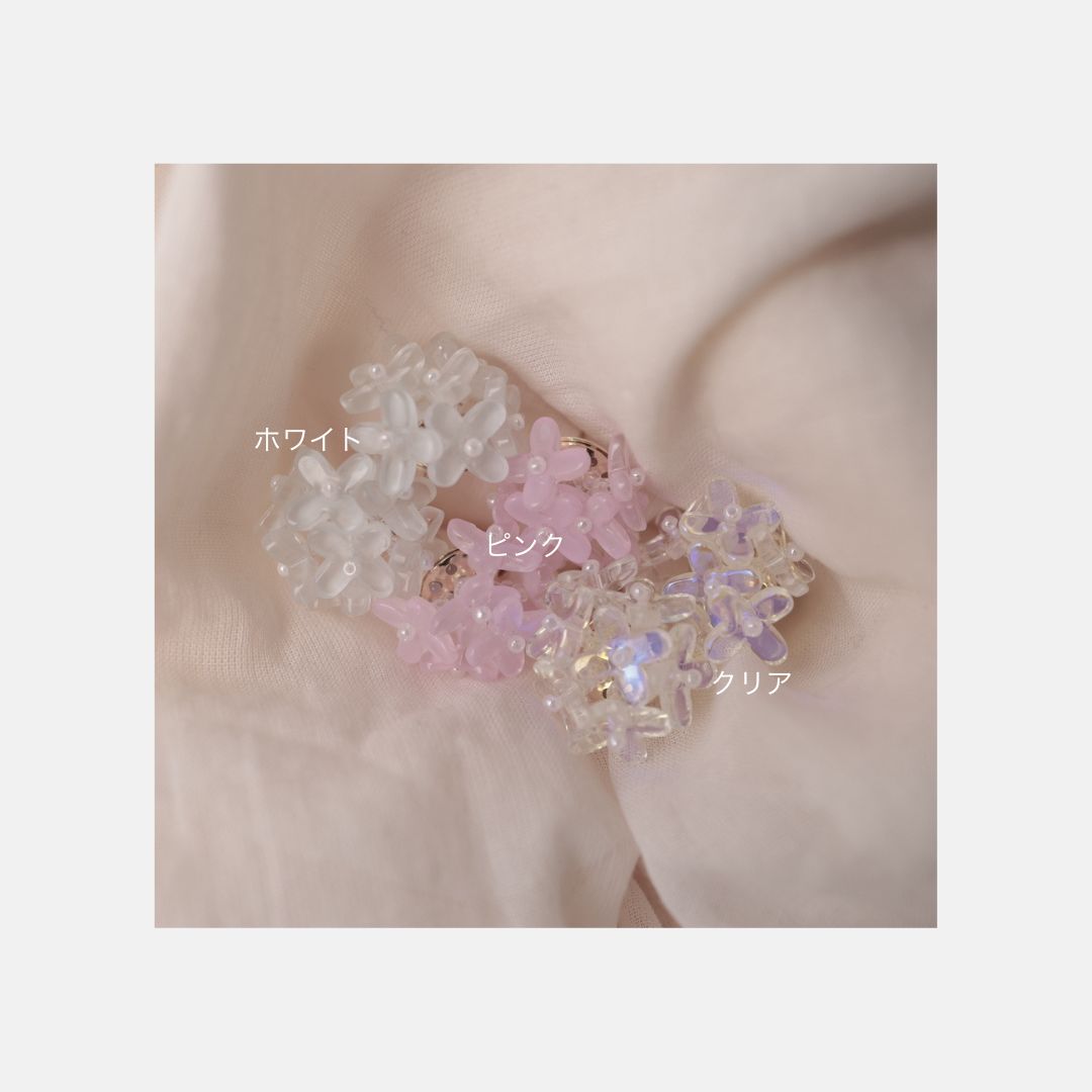 P271 handmade clear flower bead statement pierce