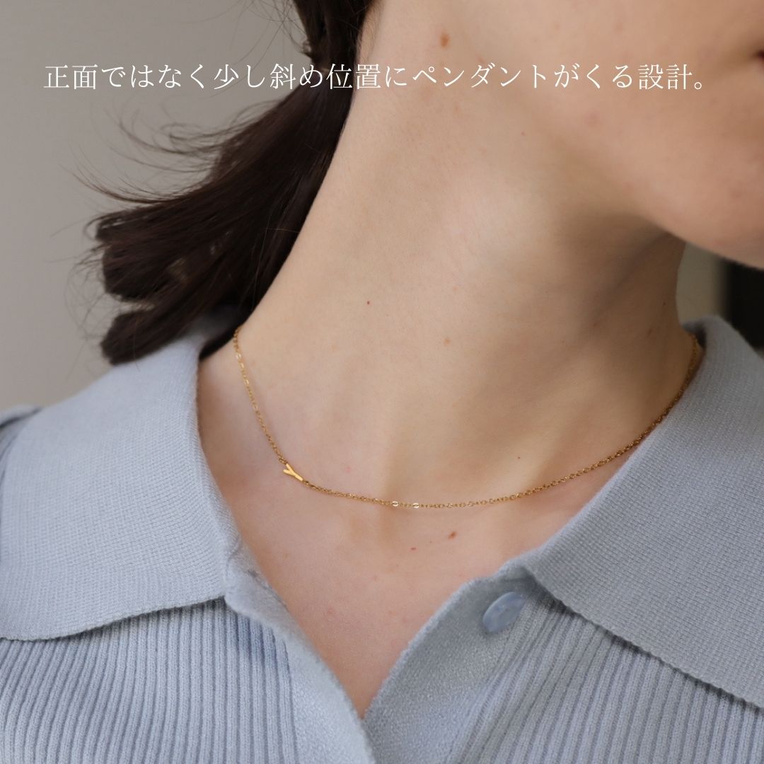 N211 stainless initial necklace