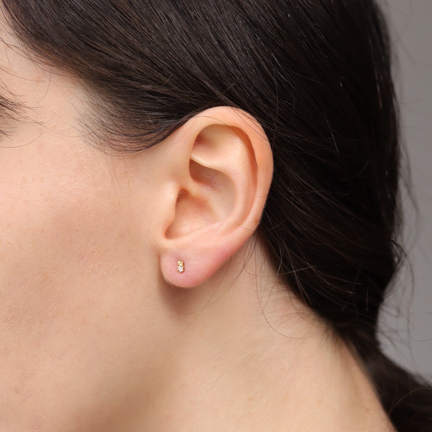 P462 silver925 Single Cubic Zirconia Stud pierce
