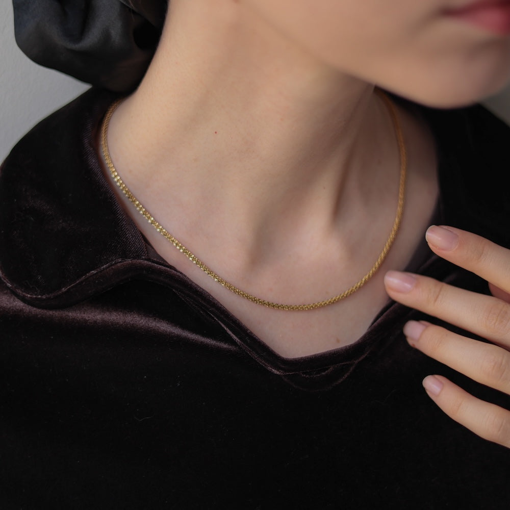 N054 stainless glitter like necklace