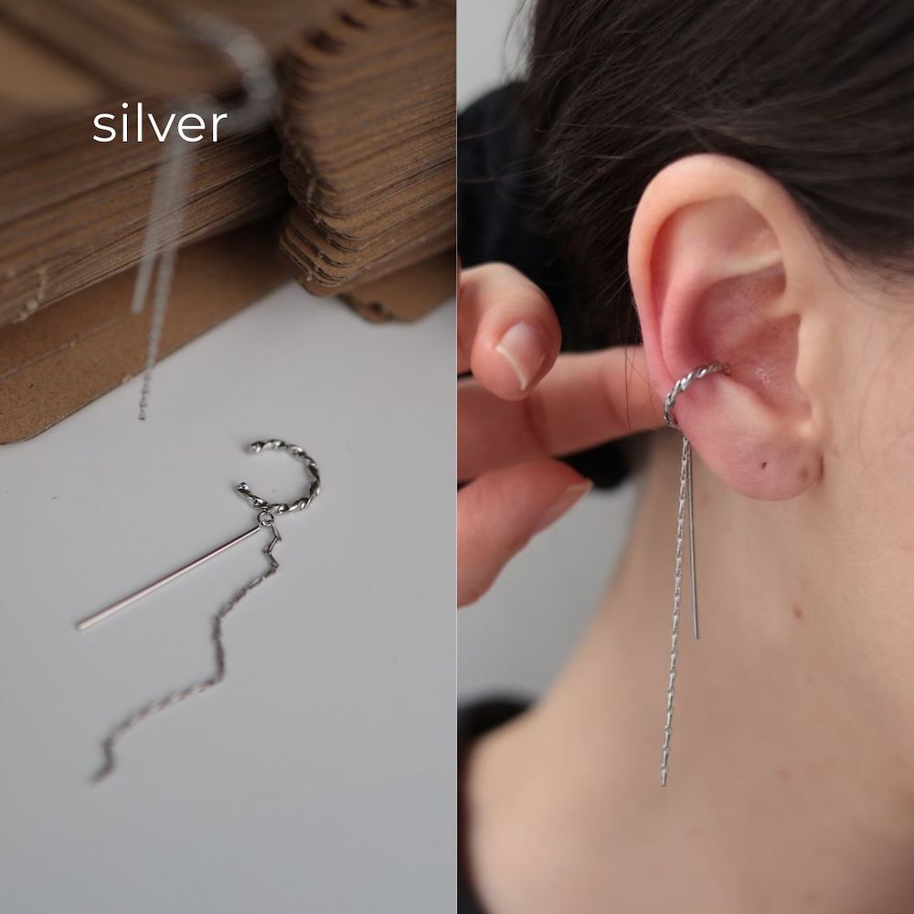 C021 long chain ear cuff