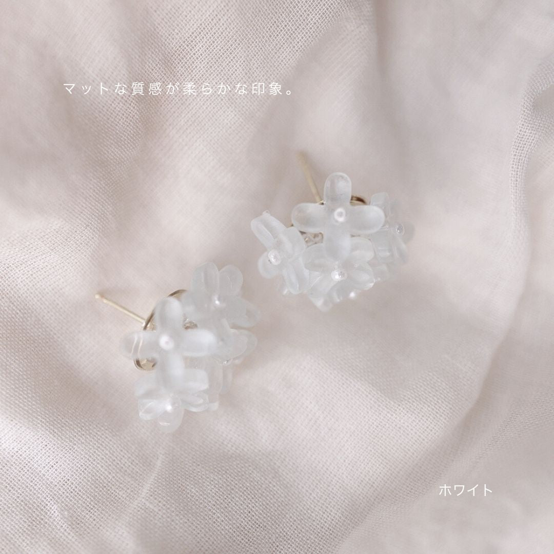P271 handmade clear flower bead statement pierce