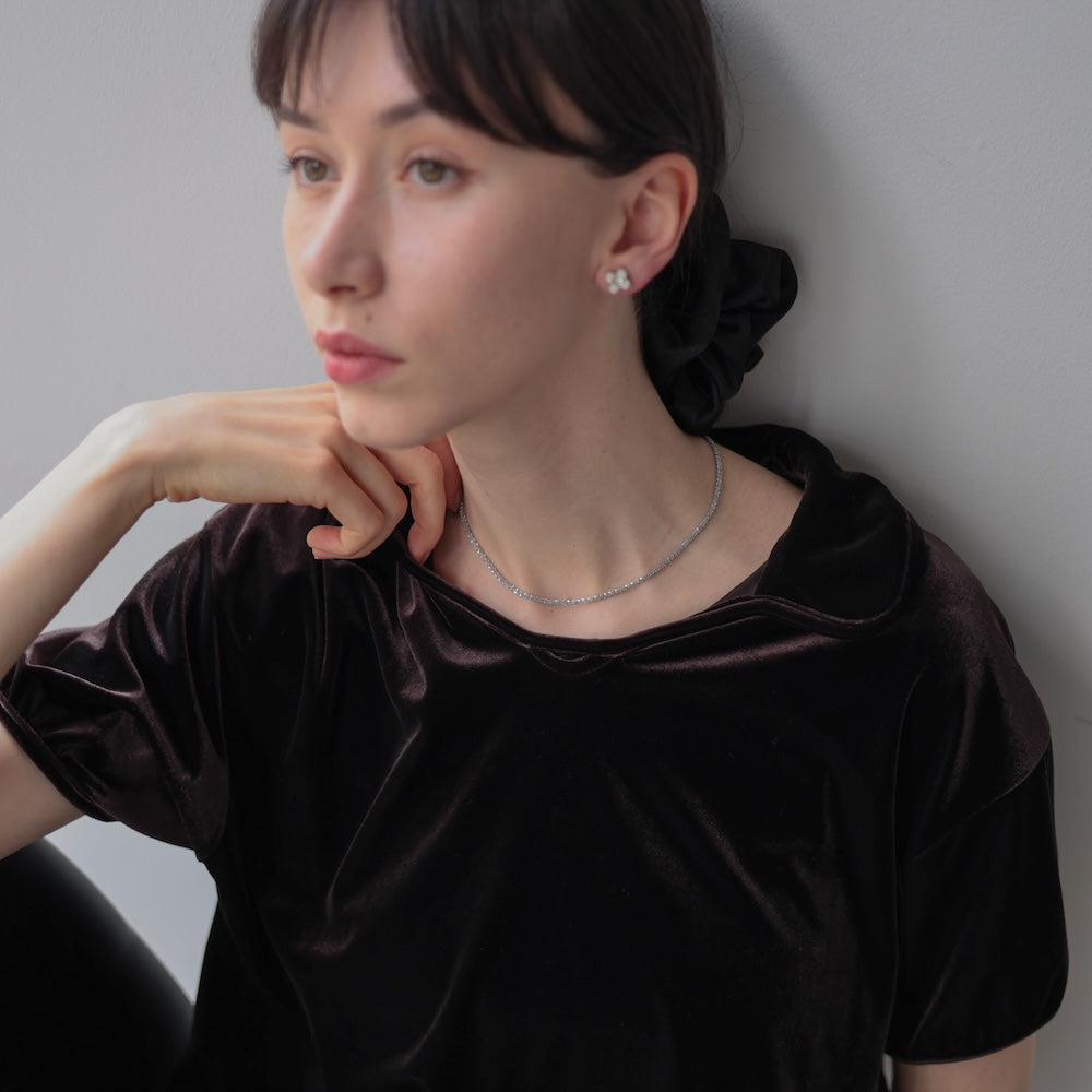 N054 stainless glitter like necklace