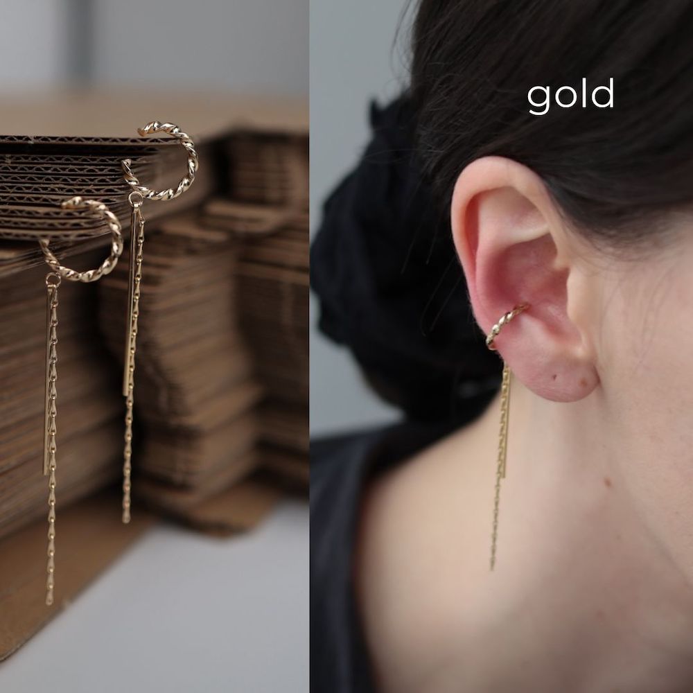C021 long chain ear cuff